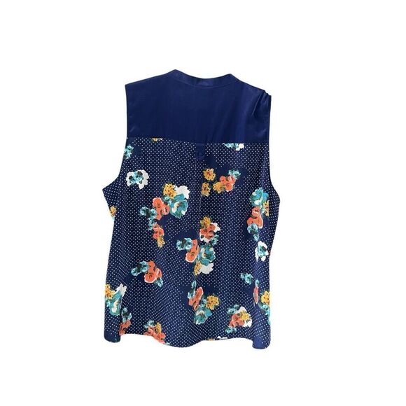 Modcloth Navy Blue "Girl About Easton Tunic in Floral Dots", Size 3X plus size - Picture 2 of 6